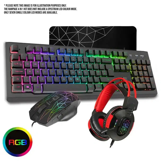 CiT Rampage RGB Keyboard Mouse & Headset Combo