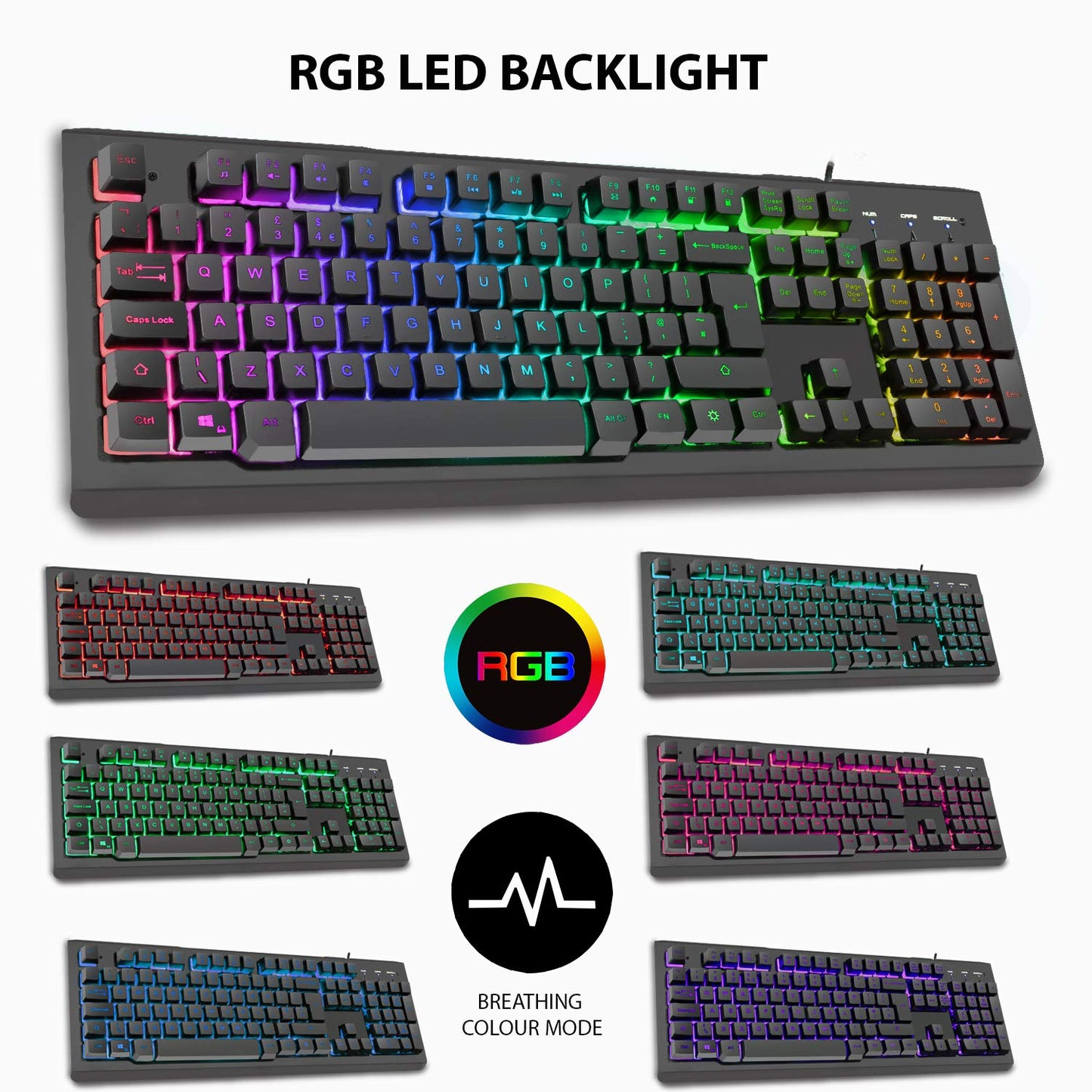 CiT Rampage RGB Keyboard Mouse & Headset Combo